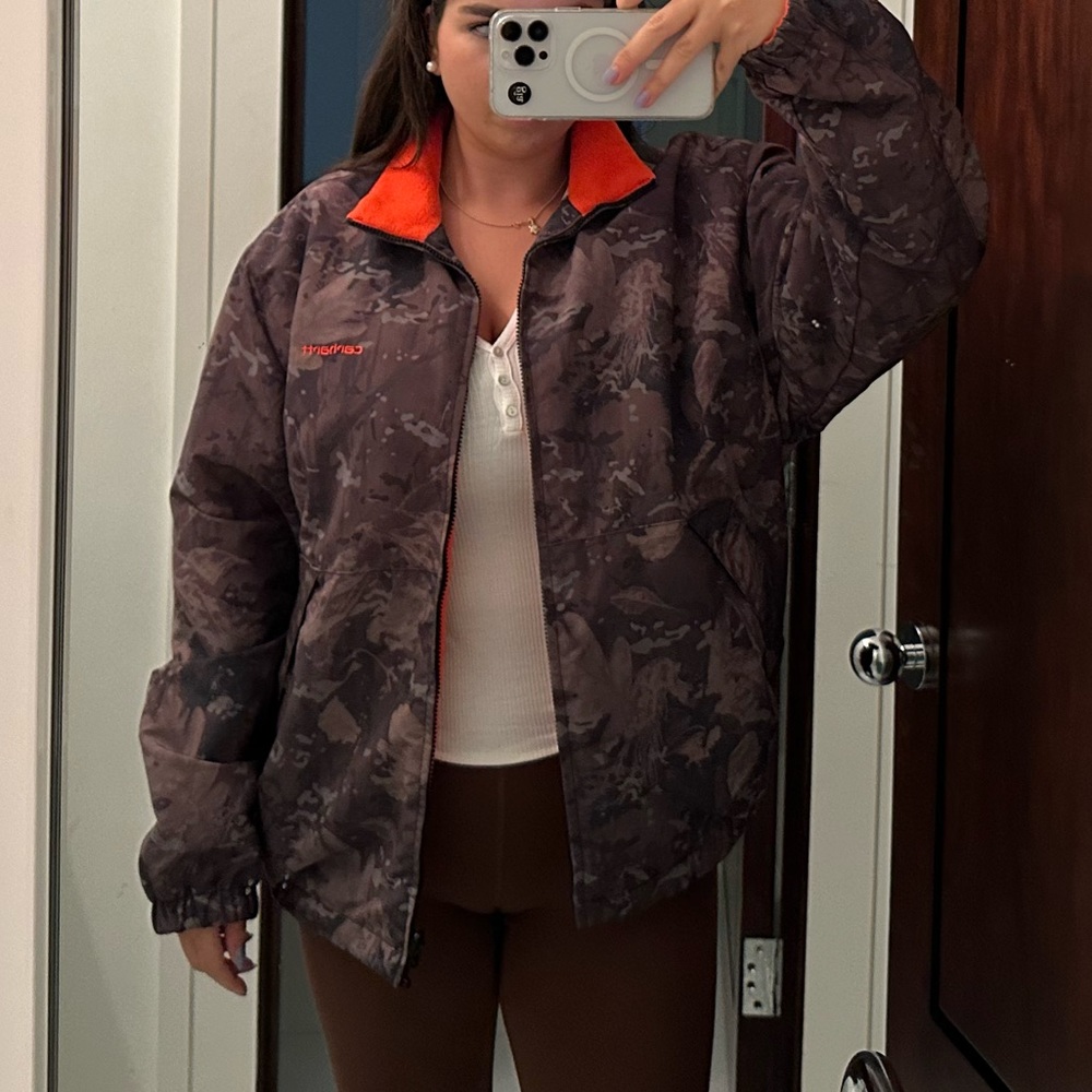 Carhartt WIP Camouflage Jacket with Orange Accents